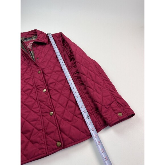 LL Bean Quilted Riding Jacket S Burgundy Preppy fisherman cabincore Chore Coat - Picture 7 of 16